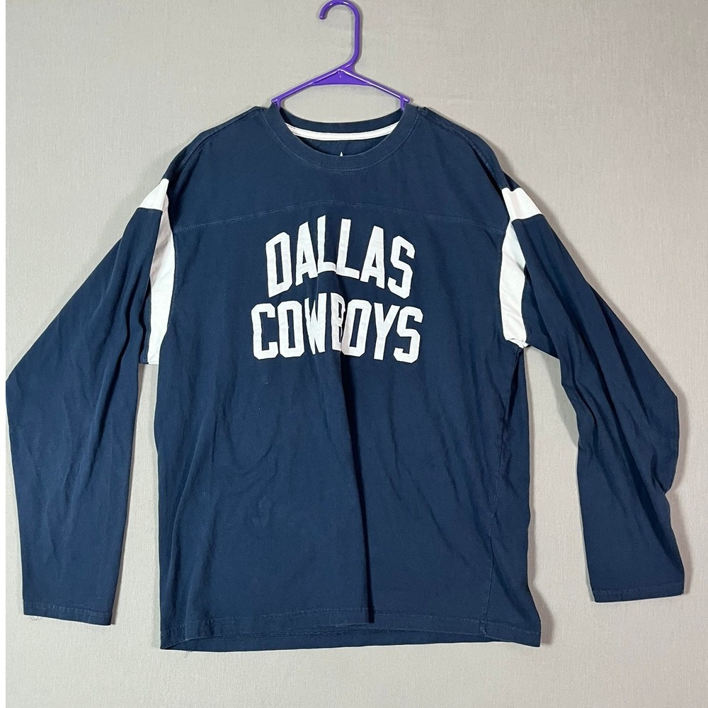 Dallas Cowboys Authentic Long Sleeve T-Shirt 2XL Navy Blue NFL Football EUC